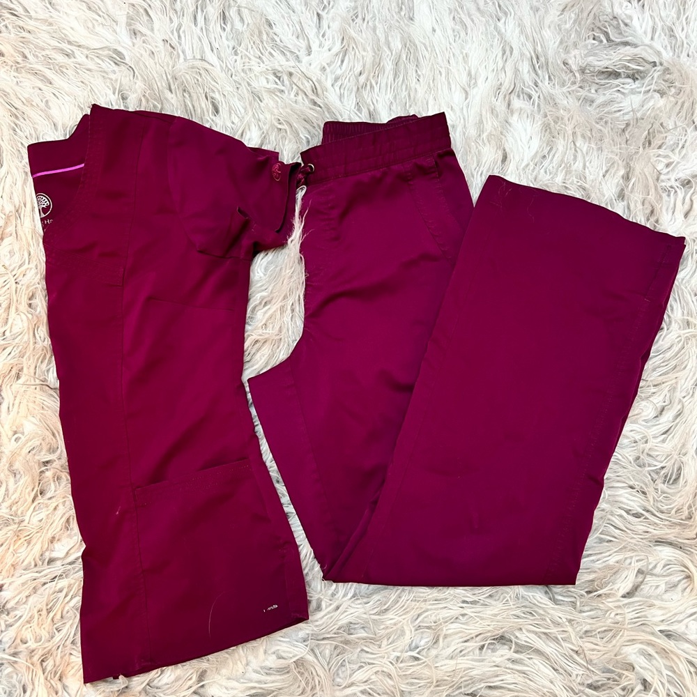 Healing Hands Scrubs - wine color